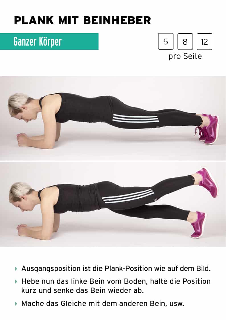 Plank mit Beinheber